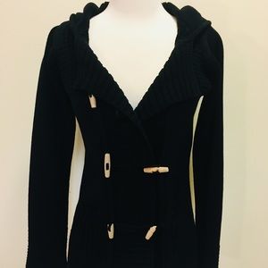 Toggle Button Sweater with Hood